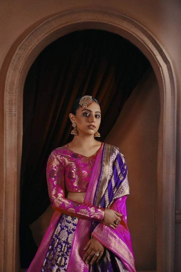 Khinkhwab Pushpanjali Banarasi Handwoven Lehenga