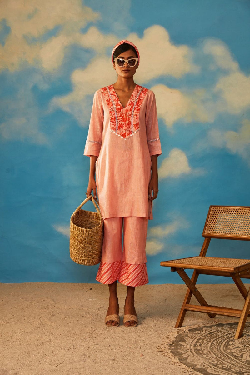 Coral dove kurta set