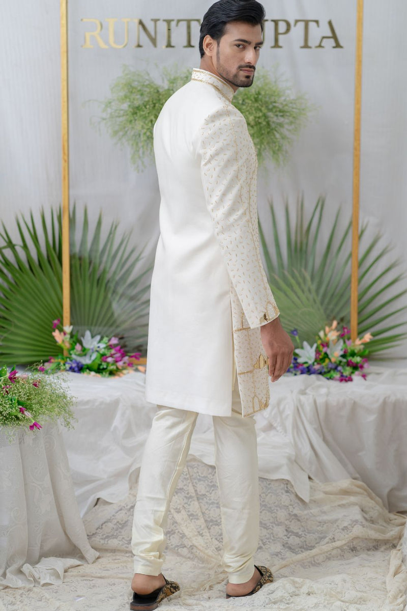 Amey Ivory Embroidered  Sherwani Set