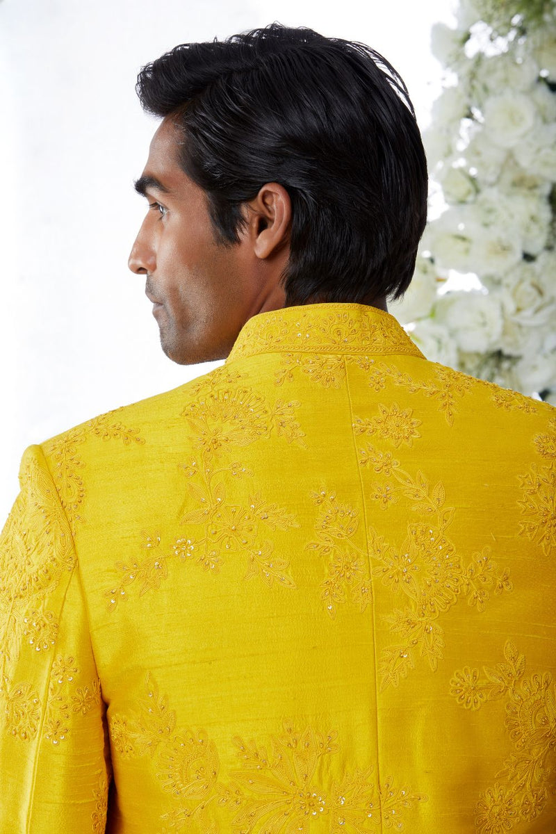 Sunset Yellow Sherwani Set