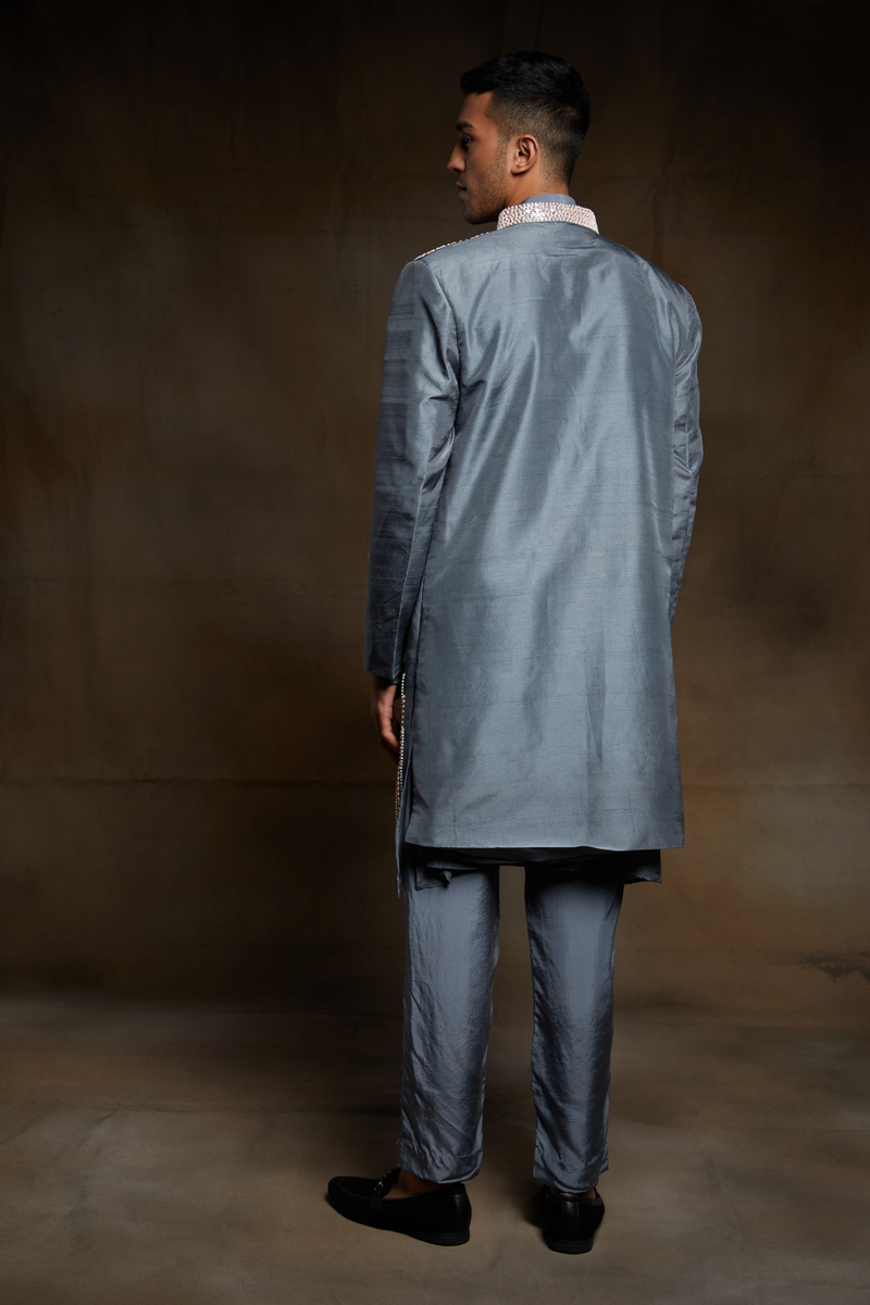 grey kurta with jacket