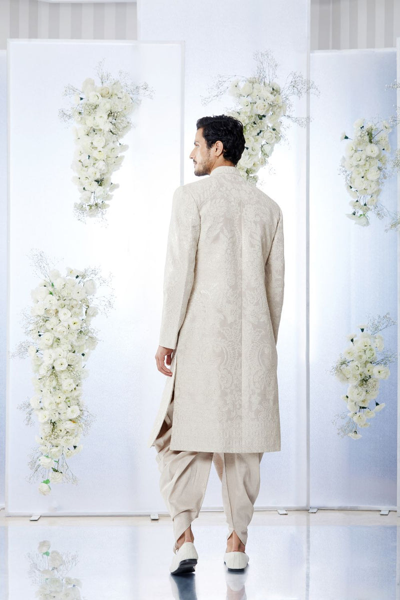 Ivory Sequin Sherwani Set