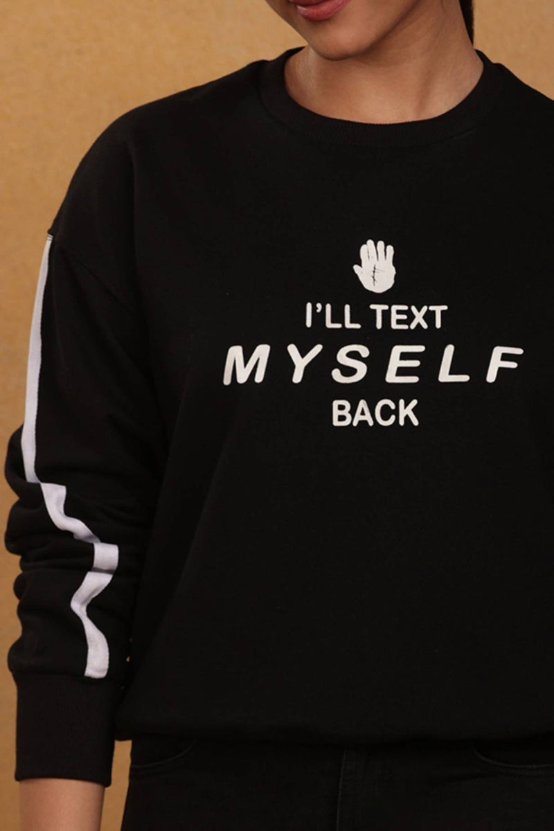 Black slogan 2025 sweatshirt