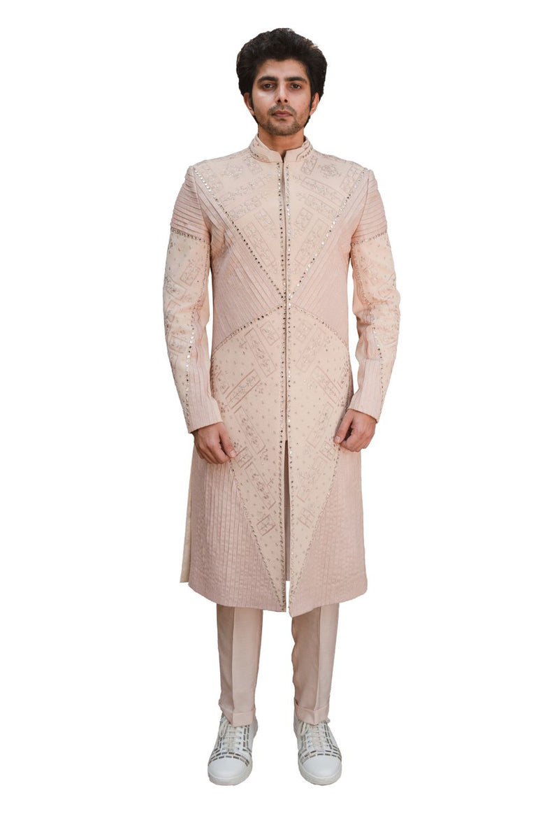 REFLEX SHERWANI LIGHT ROSE RUST