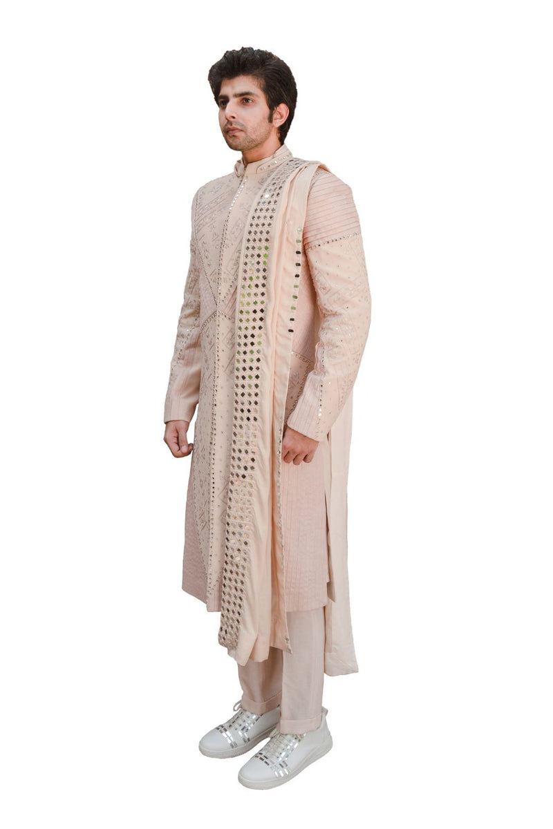 REFLEX SHERWANI LIGHT ROSE RUST