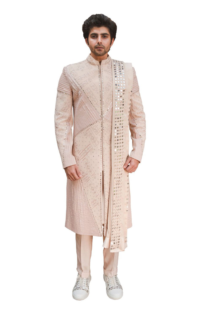 REFLEX SHERWANI LIGHT ROSE RUST