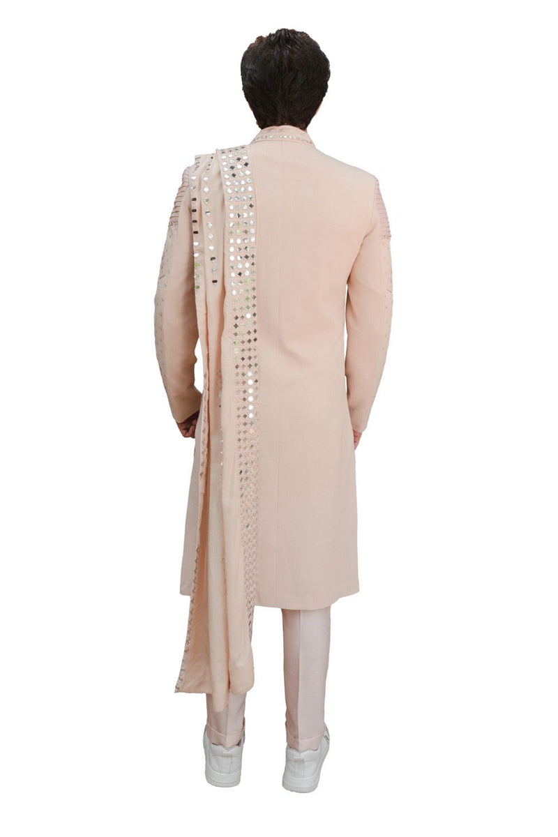 REFLEX SHERWANI LIGHT ROSE RUST