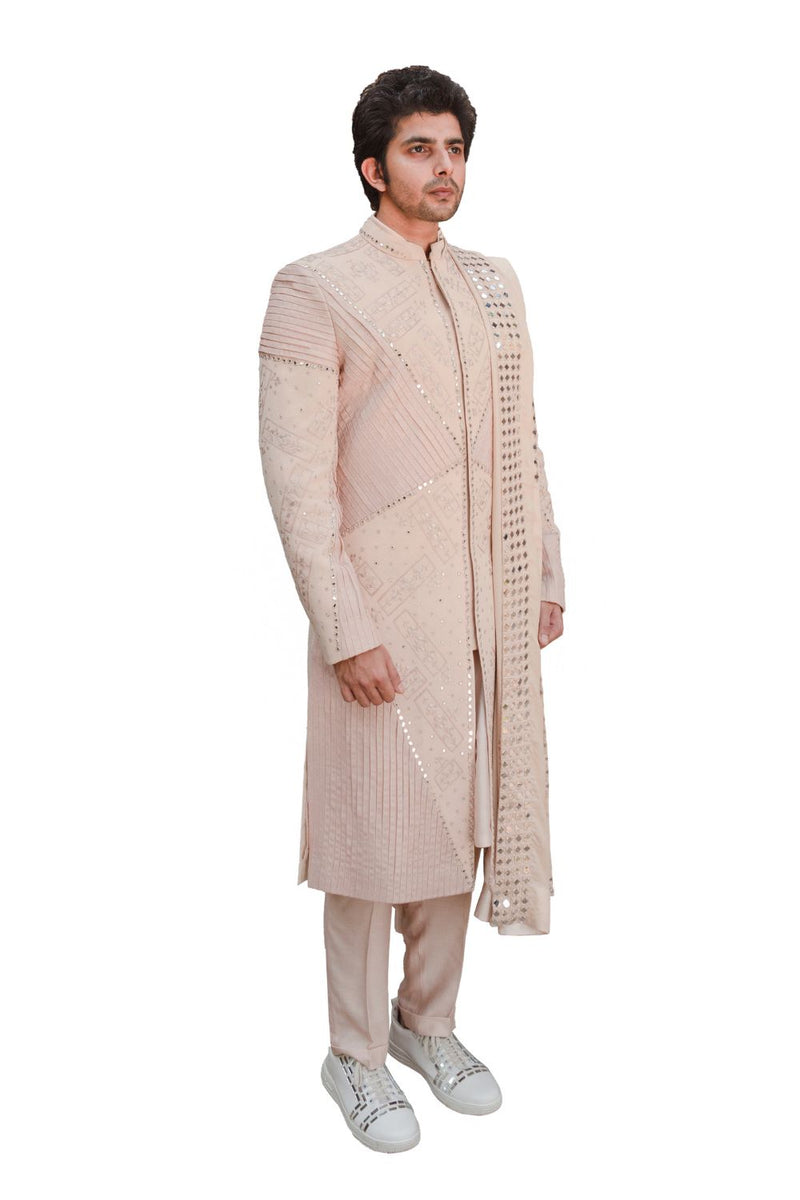 REFLEX SHERWANI LIGHT ROSE RUST