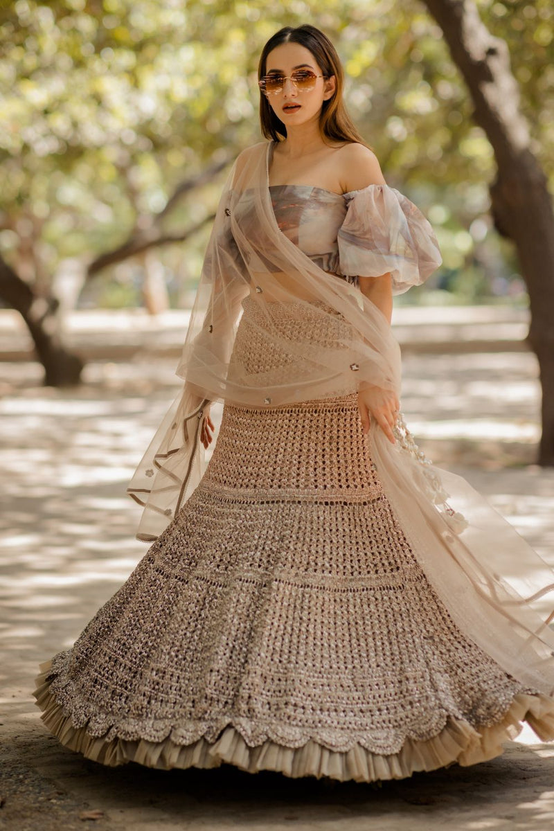 Brown Mesh Skirt