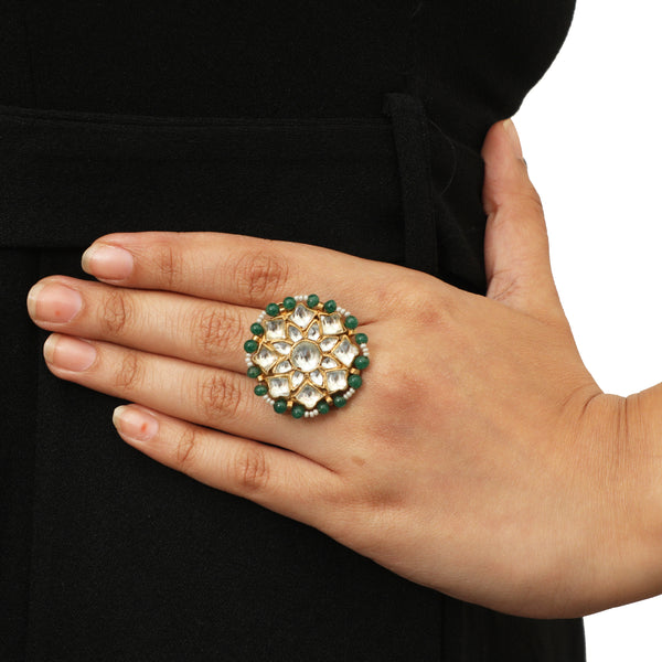 SMALL FLOWER LIGHT GREEN RING