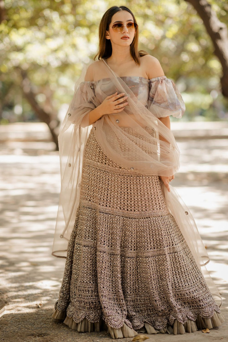 Brown Mesh Skirt