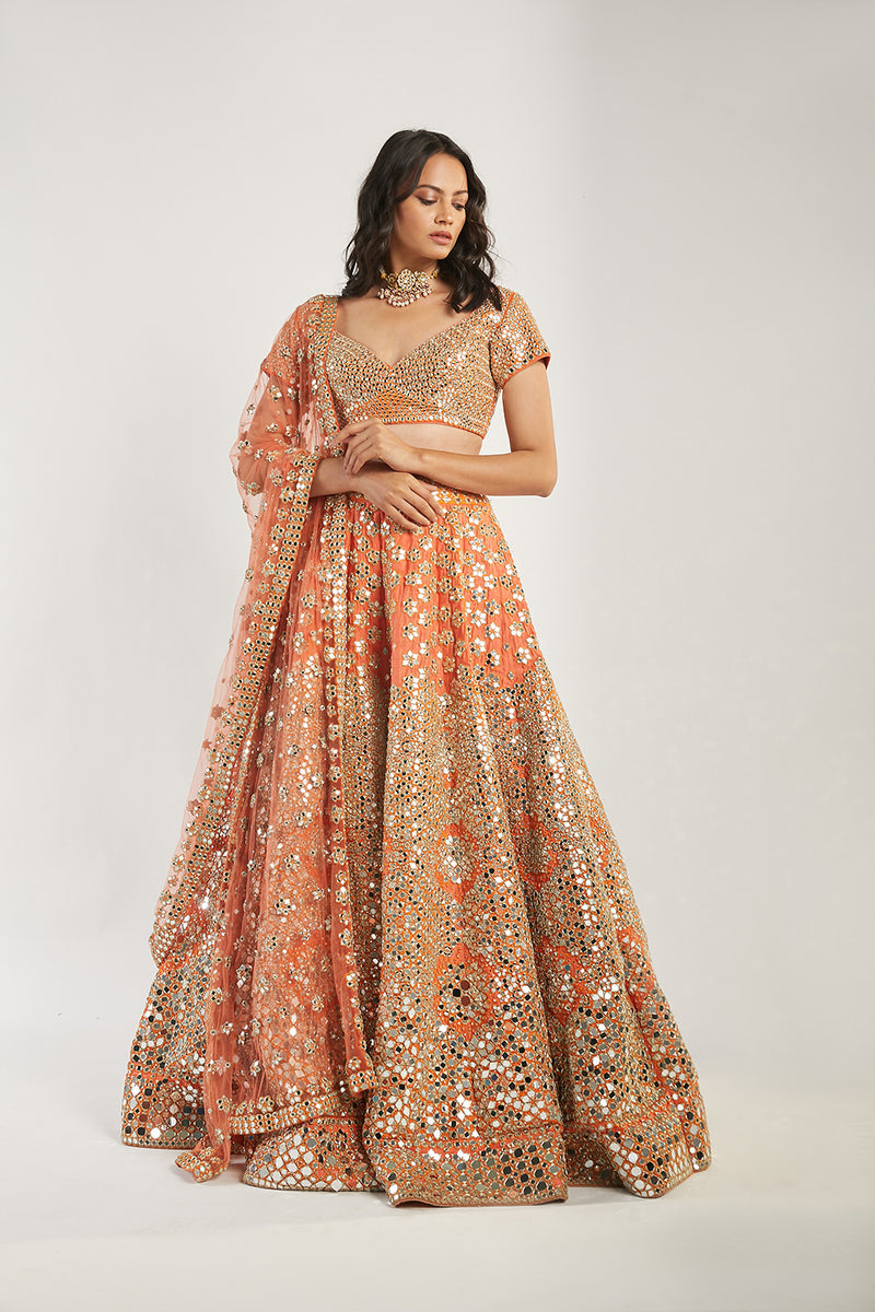 Orange Lehenga Set