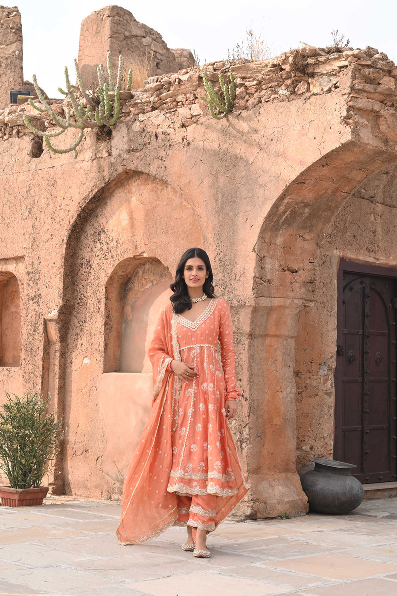 Tareefan Anarkali Kurta With Tareefan Pants