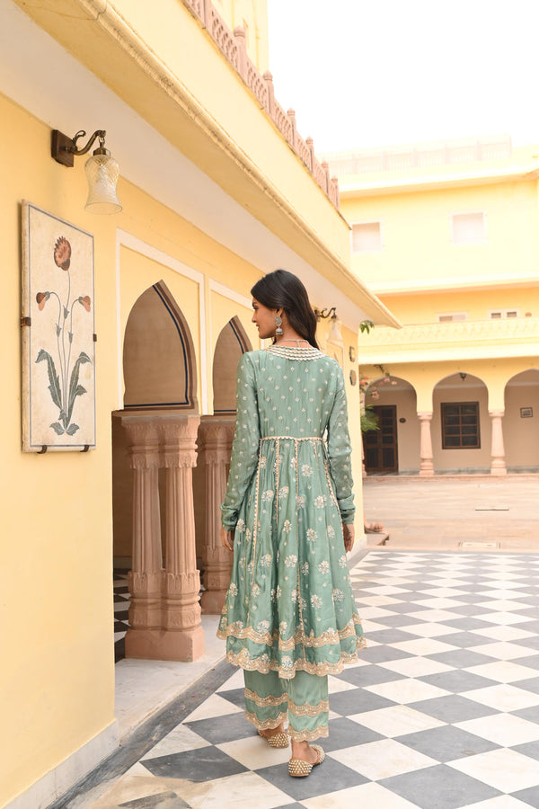 Tareefan Anarkali Kurta With Tareefan Pants