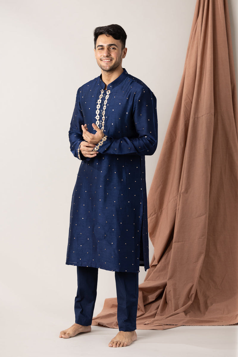 Blue Gota Embroidered Kurta And Pants