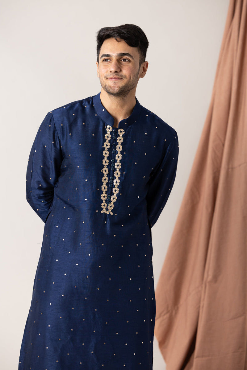 Blue Gota Embroidered Kurta And Pants