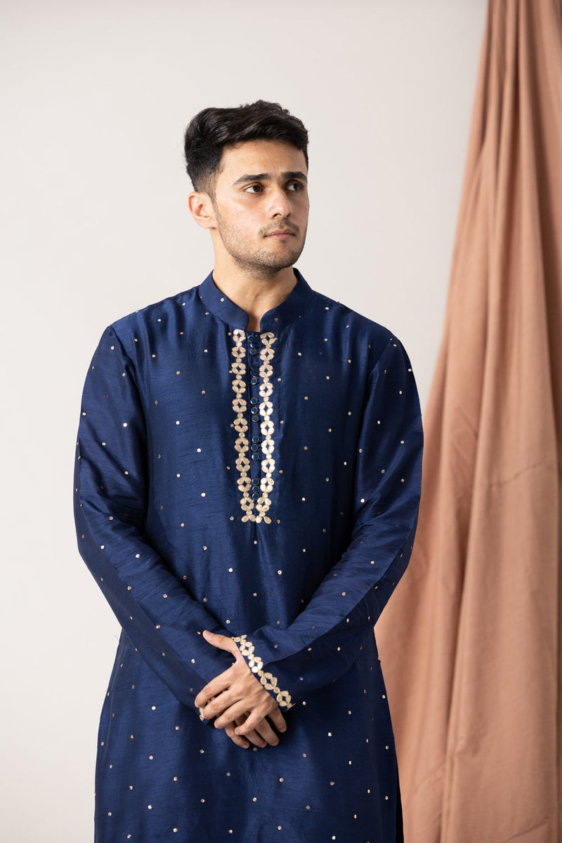 Blue Gota Embroidered Kurta And Pants