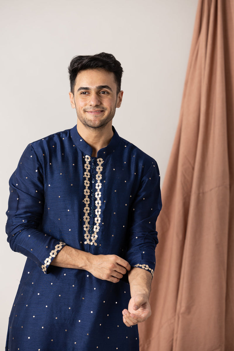 Blue Gota Embroidered Kurta And Pants