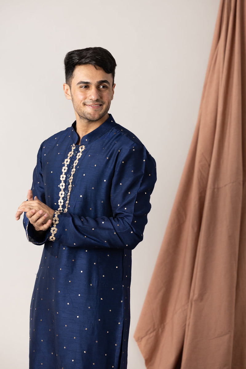 Blue Gota Embroidered Kurta And Pants