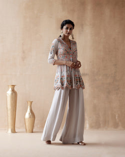 Grey Kurta With Sharara