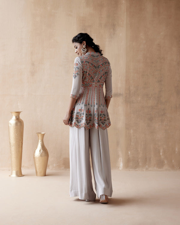 Grey Kurta With Sharara