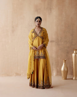 Mustard Kurta With Sharara