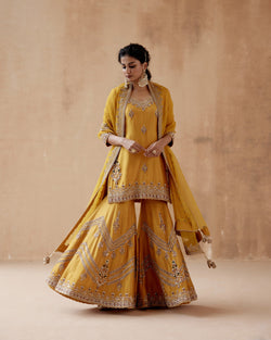 Mustard Kurta With Sharara