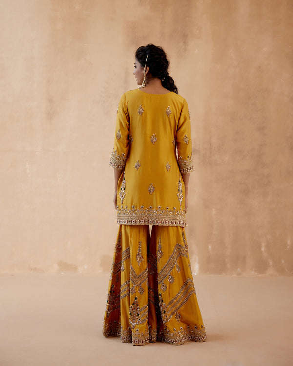 Mustard Kurta With Sharara