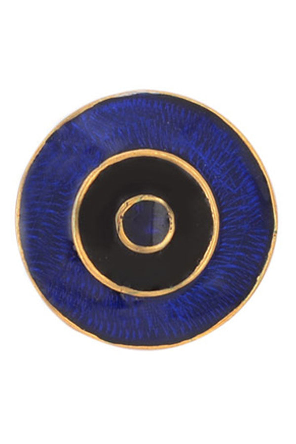Blue Enamel Disc Buttons