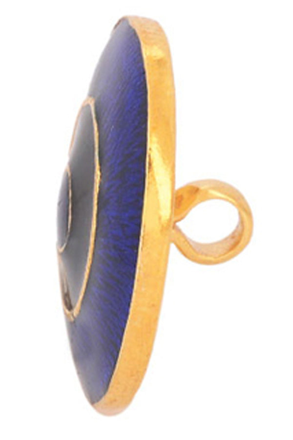 Blue Enamel Disc Buttons
