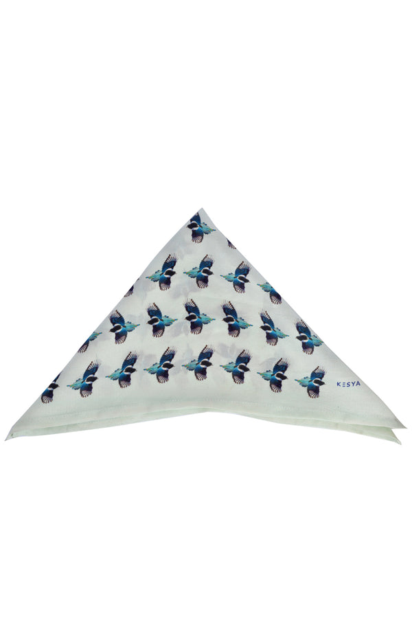 Blue Bird Pocket Square