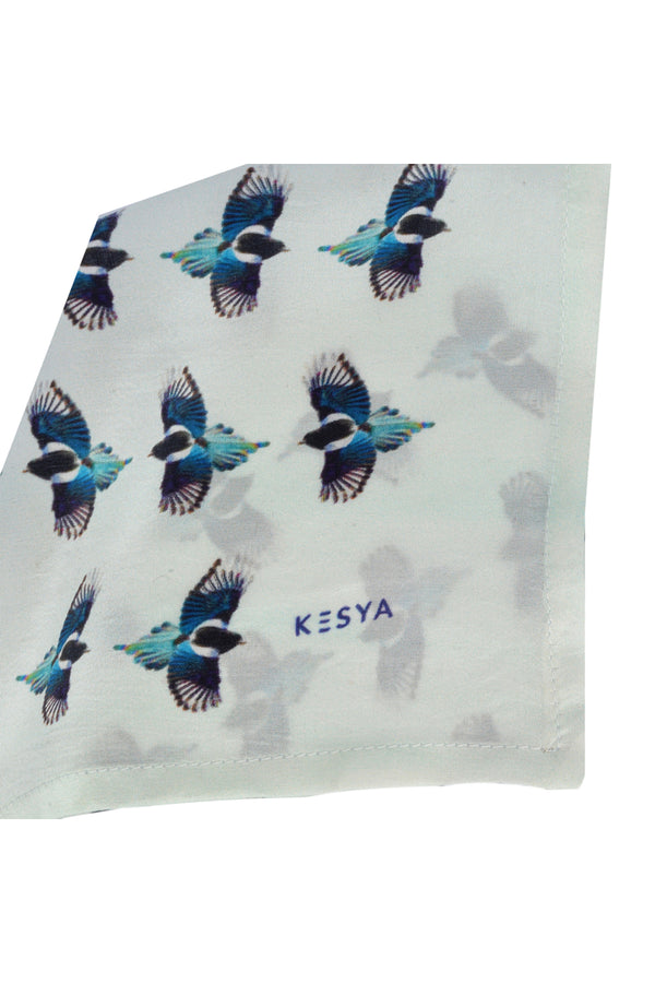 Blue Bird Pocket Square