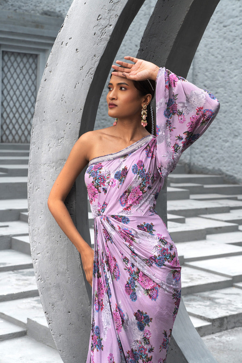 Lavender Printed Dress