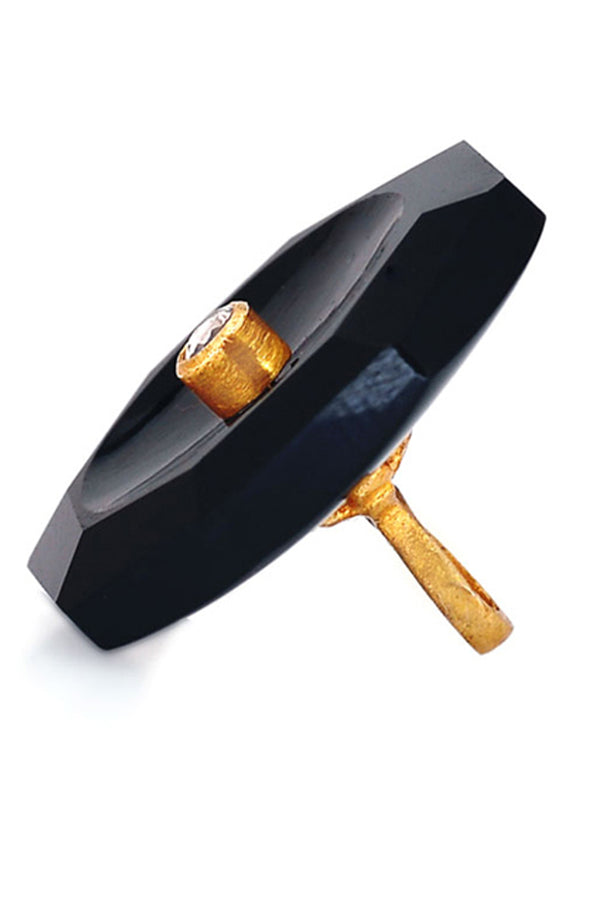 Concave Black Onyx Buttons
