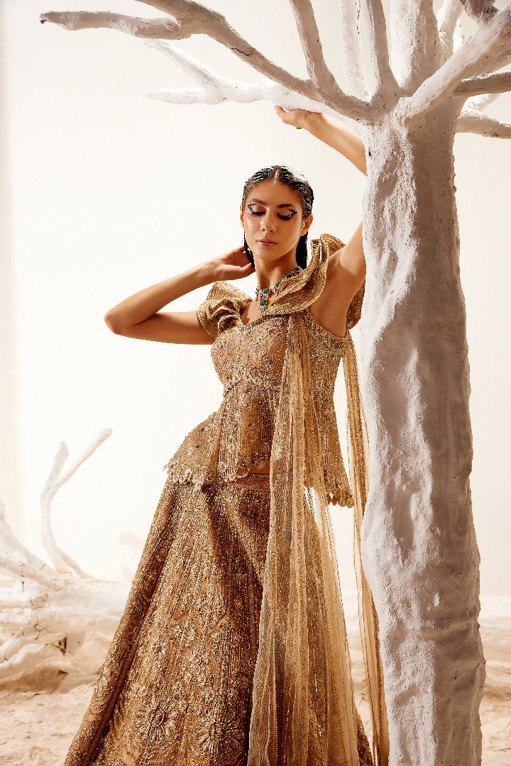 Metallic Floral Lehenga