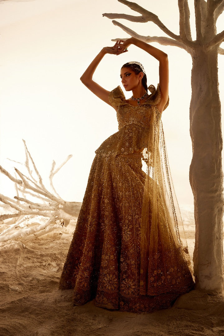 Metallic Floral Lehenga