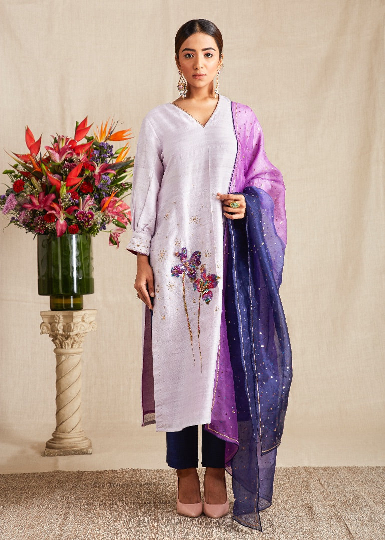 DRESS WITH DUPATTA, PANTS AND MASK