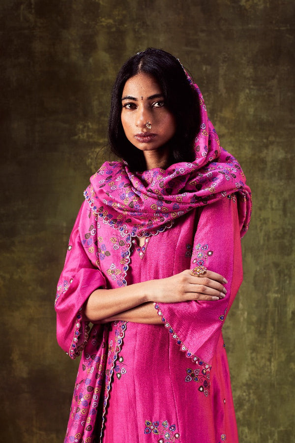 Pink Printed Kurta Set