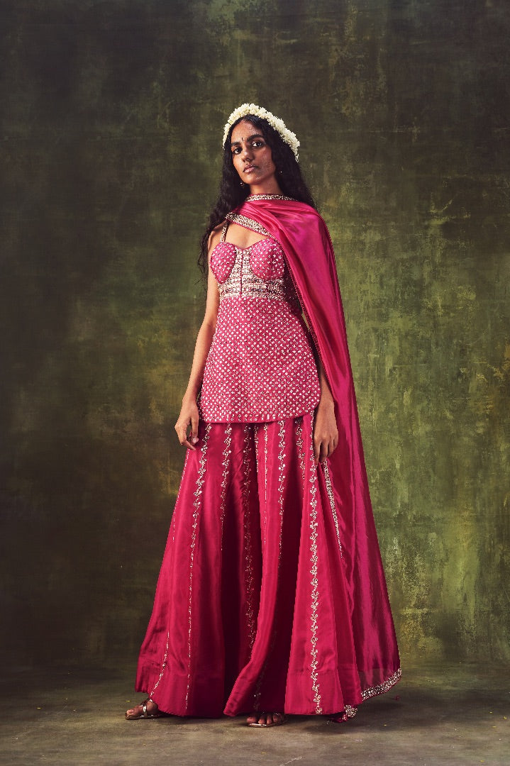 Pink Color Kurti With Pant with Dupatta