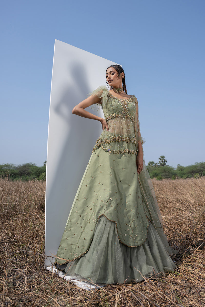 Moss Green Lehenga