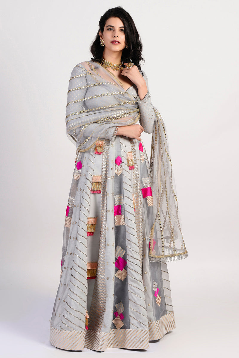 Grey Lehenga Set