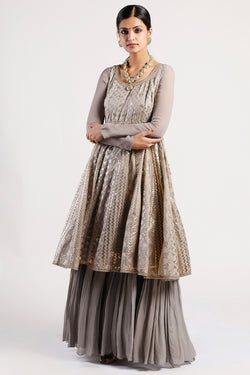 Dark Grey Anarkali Set