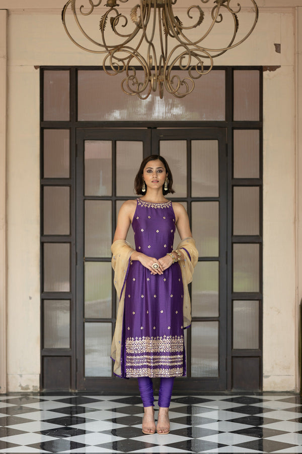 Purple Chudidar Set