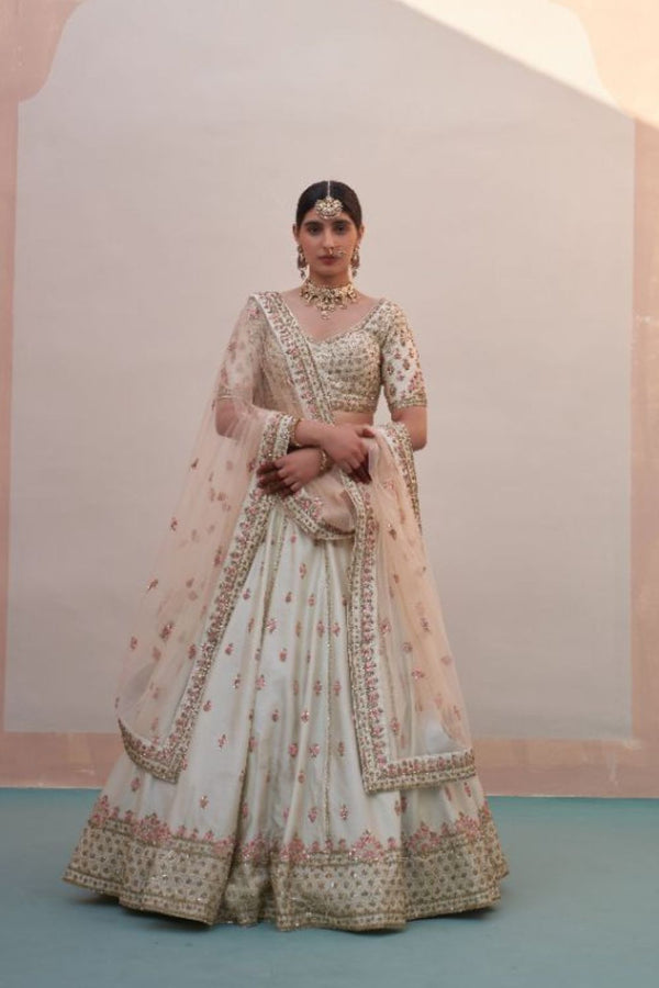 Ivory Double Dupatta Lehenga Set