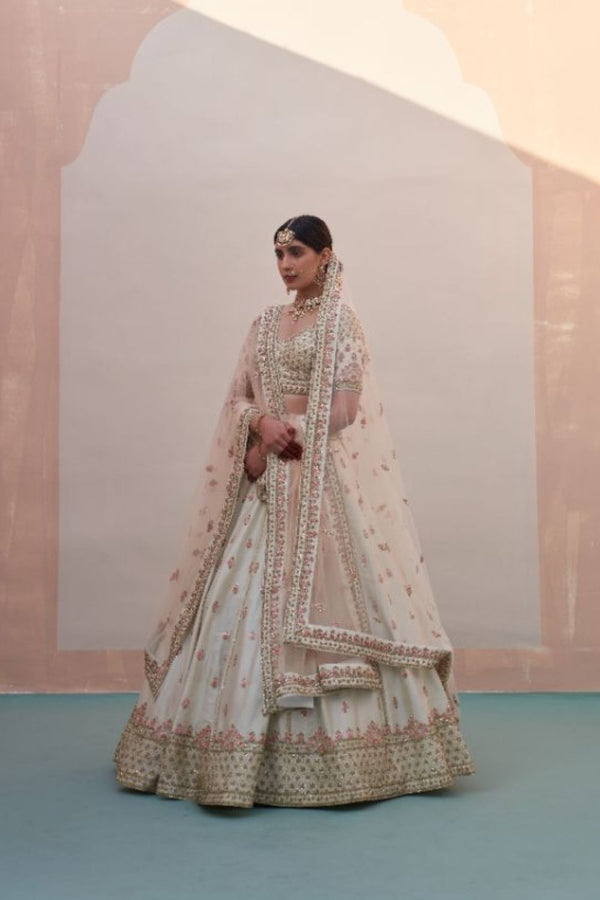 Ivory Double Dupatta Lehenga Set