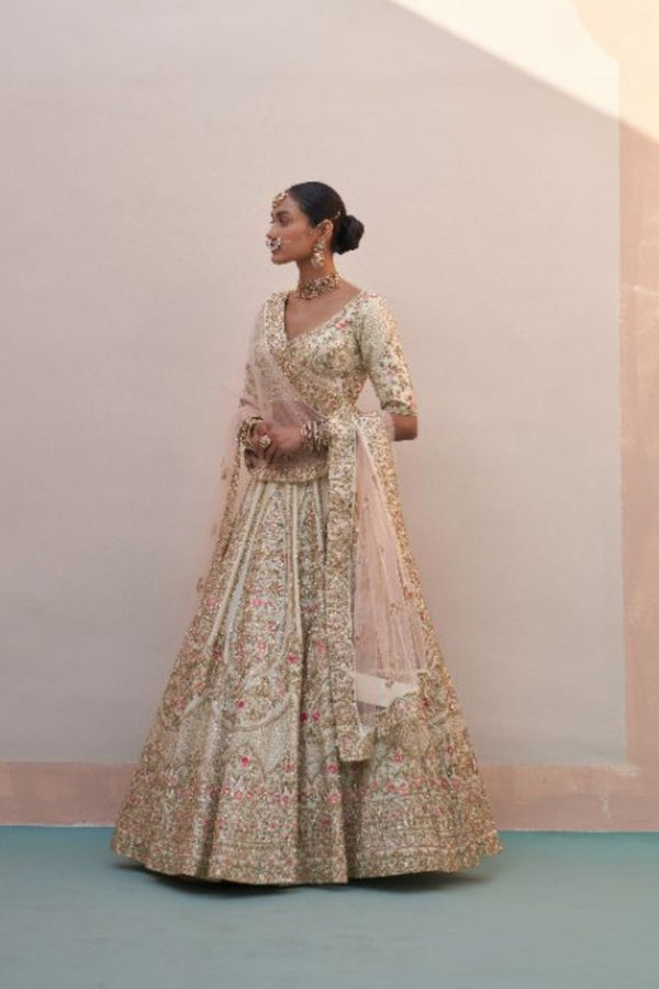 Ivory Double Dupatta Lehenga Set