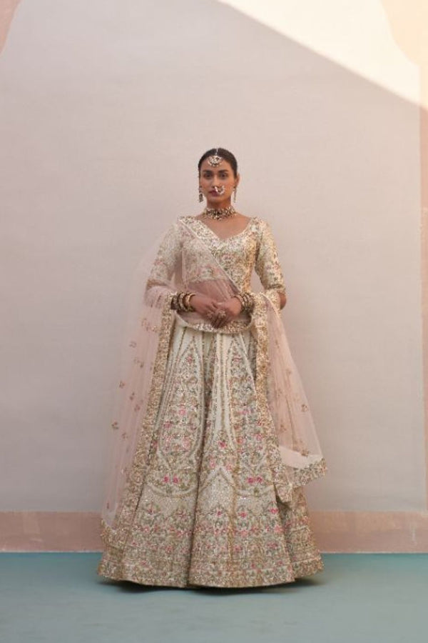 Ivory Double Dupatta Lehenga Set