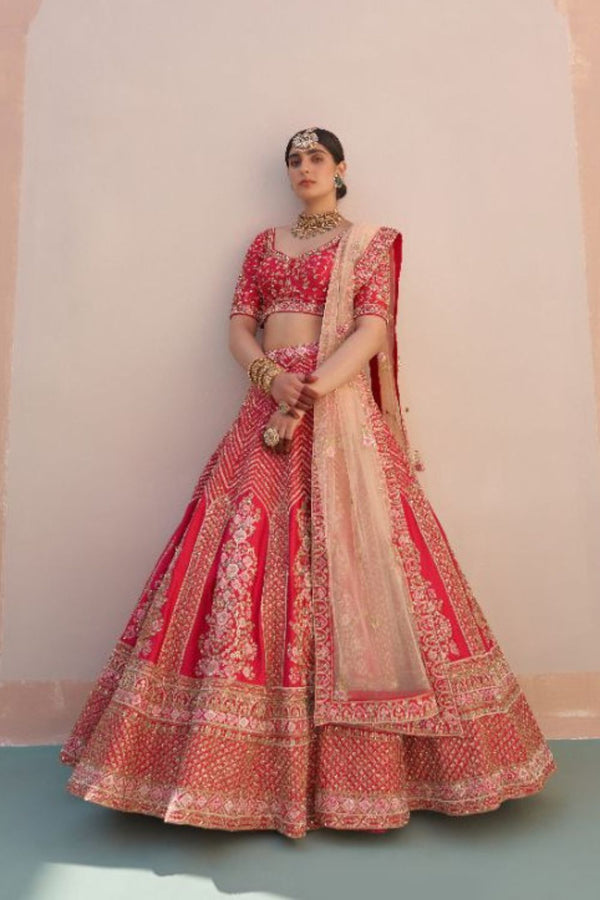 Red Double Dupatta Lehenga Set