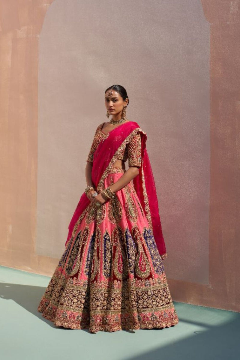 Pink Double Dupatta Lehenga Set