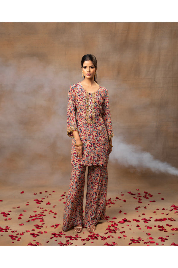 Ivory Printed Kurta Pants Set